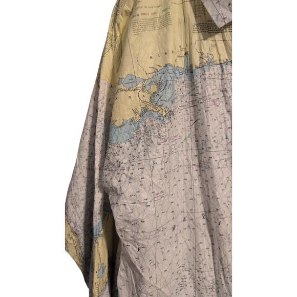 Vintage Chart-Wear by Pro-Motion Technology Windbreaker Gulf of Mexico Map Print - Picture 3 of 10